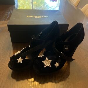 Sonia Rykiel Paris velvet jewel platform
